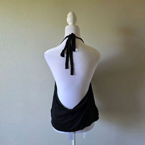 NWT 525 America Revolve Black Sparkly Cowl Neck Top Size XL - Picture 3 of 7